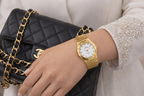 OMEGA WOMEN GOLD WHITE DIAL